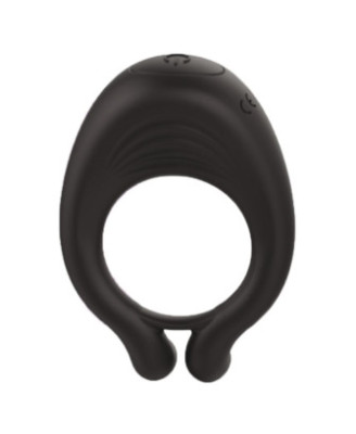 OCTAVE, Cockring Noir dans un silicone médical doux avec 1 mode de vibration 